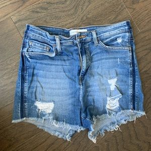 Flying monkey ripped jean shorts